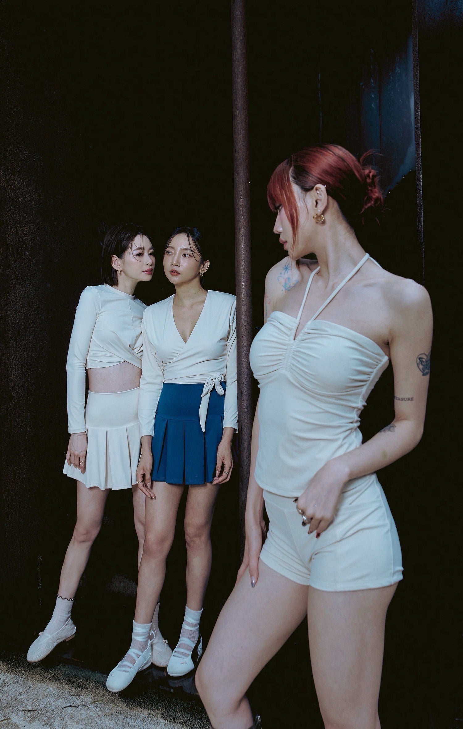 泉肌 | 繞頸抽皺泳裝上衣 - 暖泉米