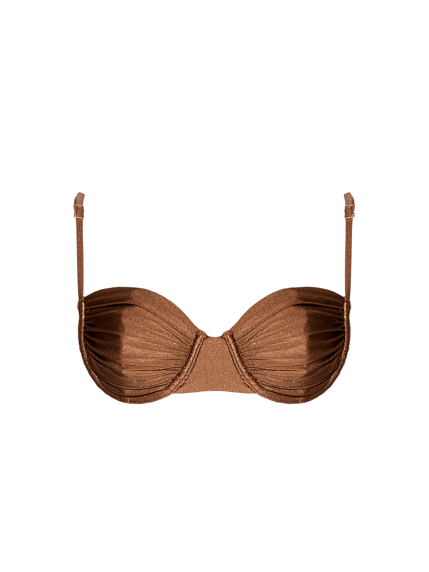 Second Skin | Shimmer ~ Underwired Ruched Bikini Top - Spice Bronze