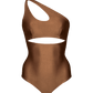 Second Skin | Shimmer ~Asymmetric Cut-out One Piece - Spice Bronze