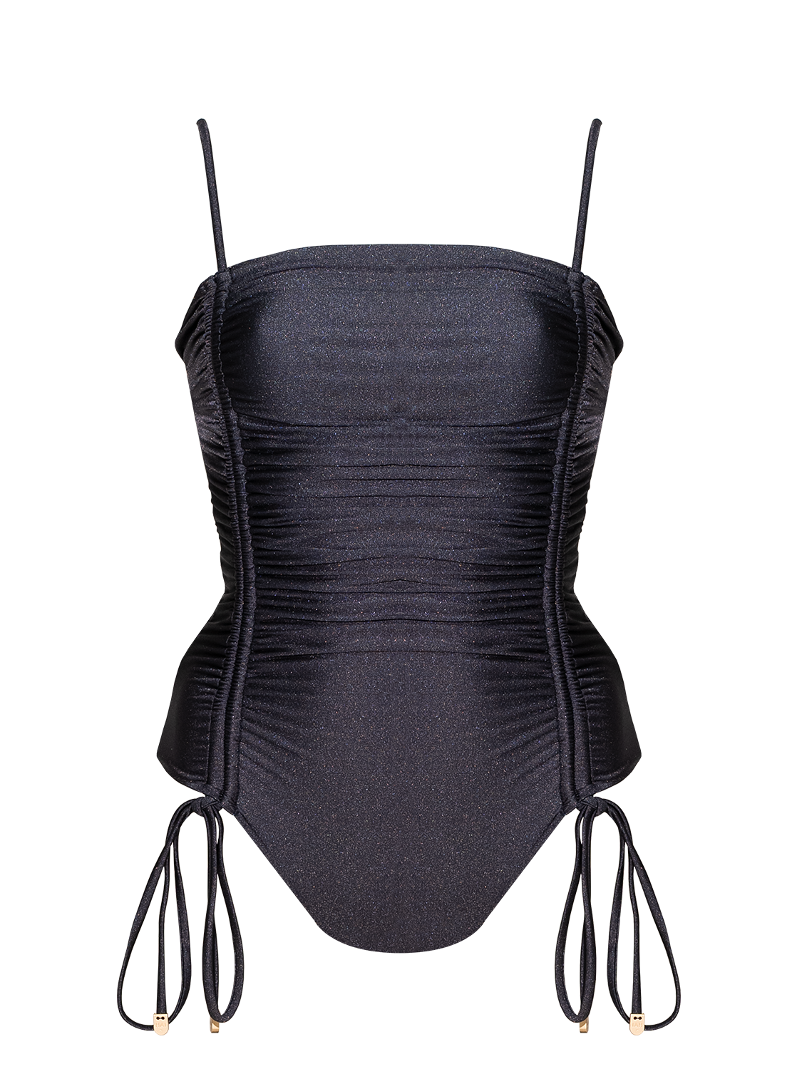 【新品】DIMENSIONAL RIBBON SWIM WEAR NO PADDING) Second Skin Shimmer | Ribbon-tie Ruched One