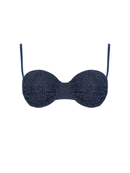 Stardust ~ Underwired Ruched Bikini Top - Navy