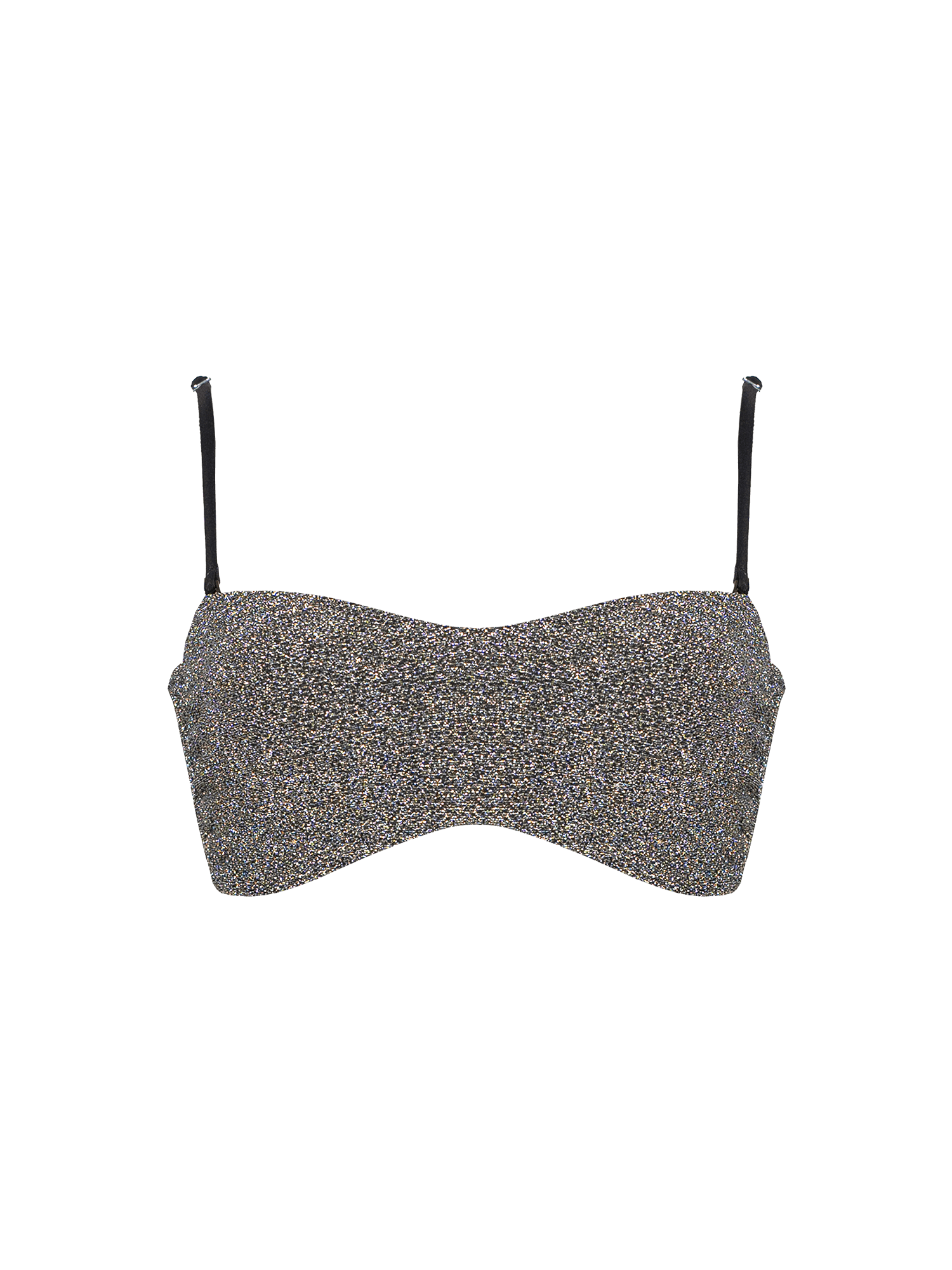 Stardust ~ Spaghetti Strap Bandeau Bikini Top 2024 - Heather Silver
