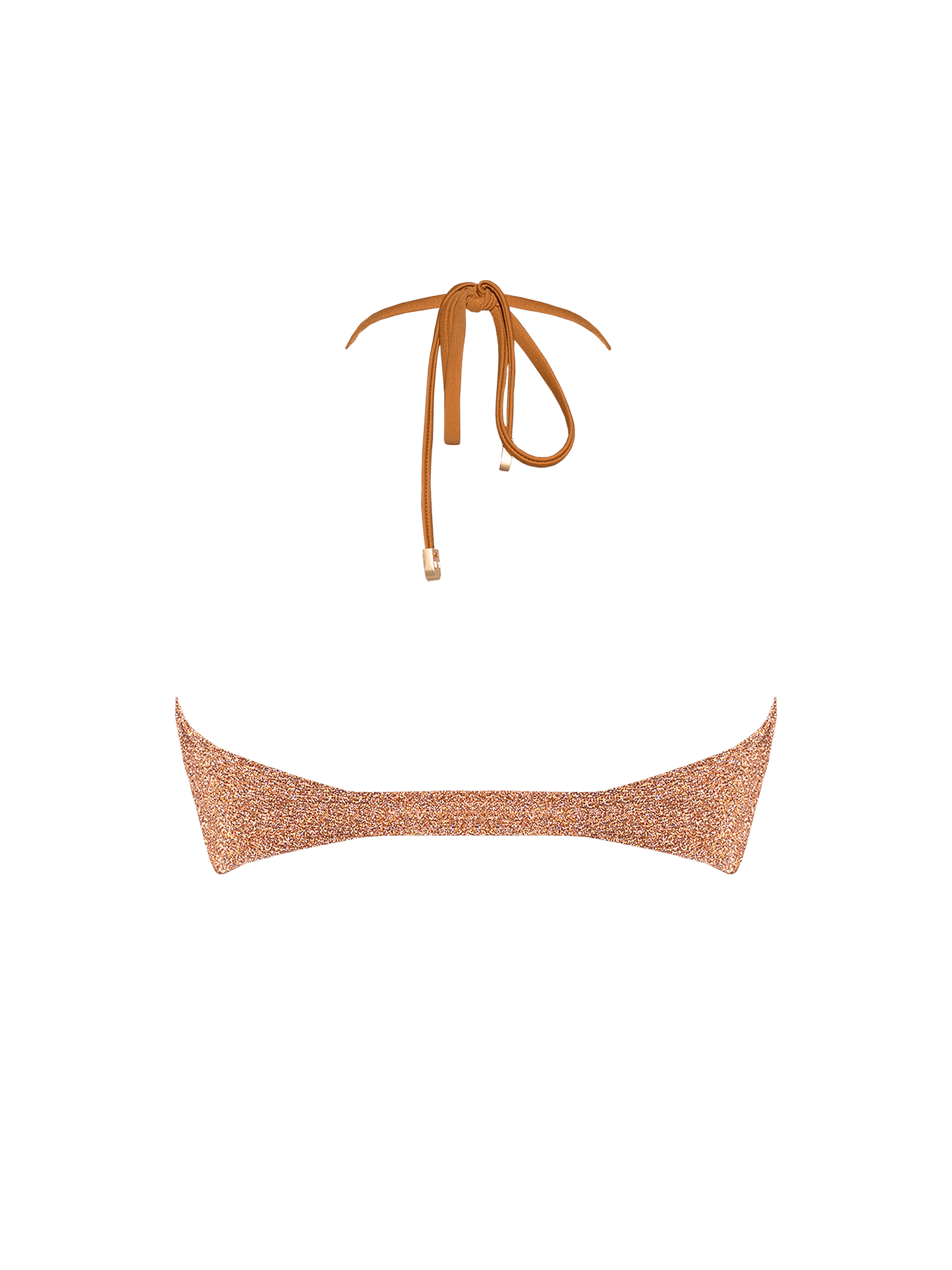 Naomi x HÁI  ~  Halterneck Ruched Bikini Top - Light Copper