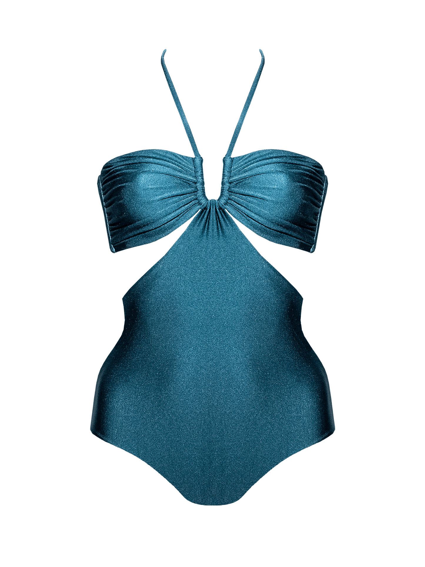 Second Skin | Shimmer ~ The Island Halter One Piece - Tourmaline Teal