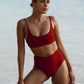 Second Skin|Shimmer ~ Classic High Waisted Pantie - Garnet Red