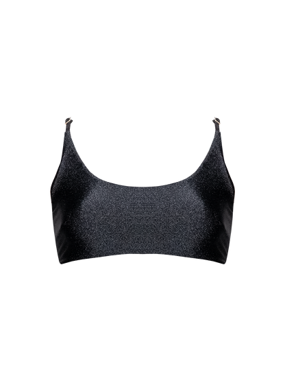 Second Skin | Shimmer ~ Classic Cami Bikini Top - Onyx Black