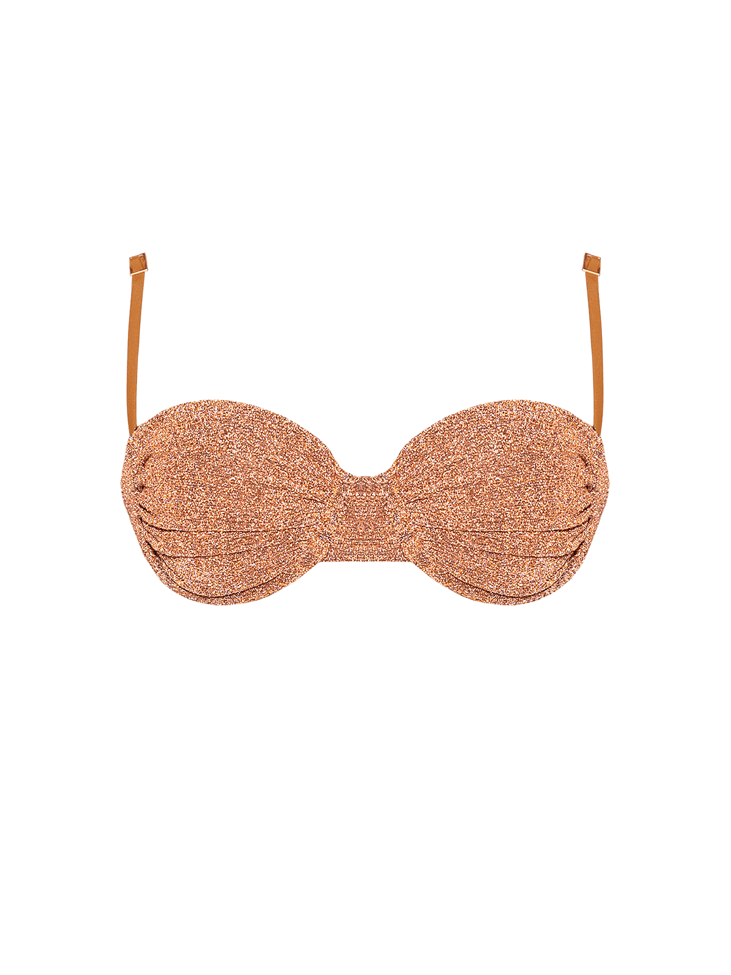 Naomi x HÁI ~ Underwired Ruched Bikini Top - Light Copper