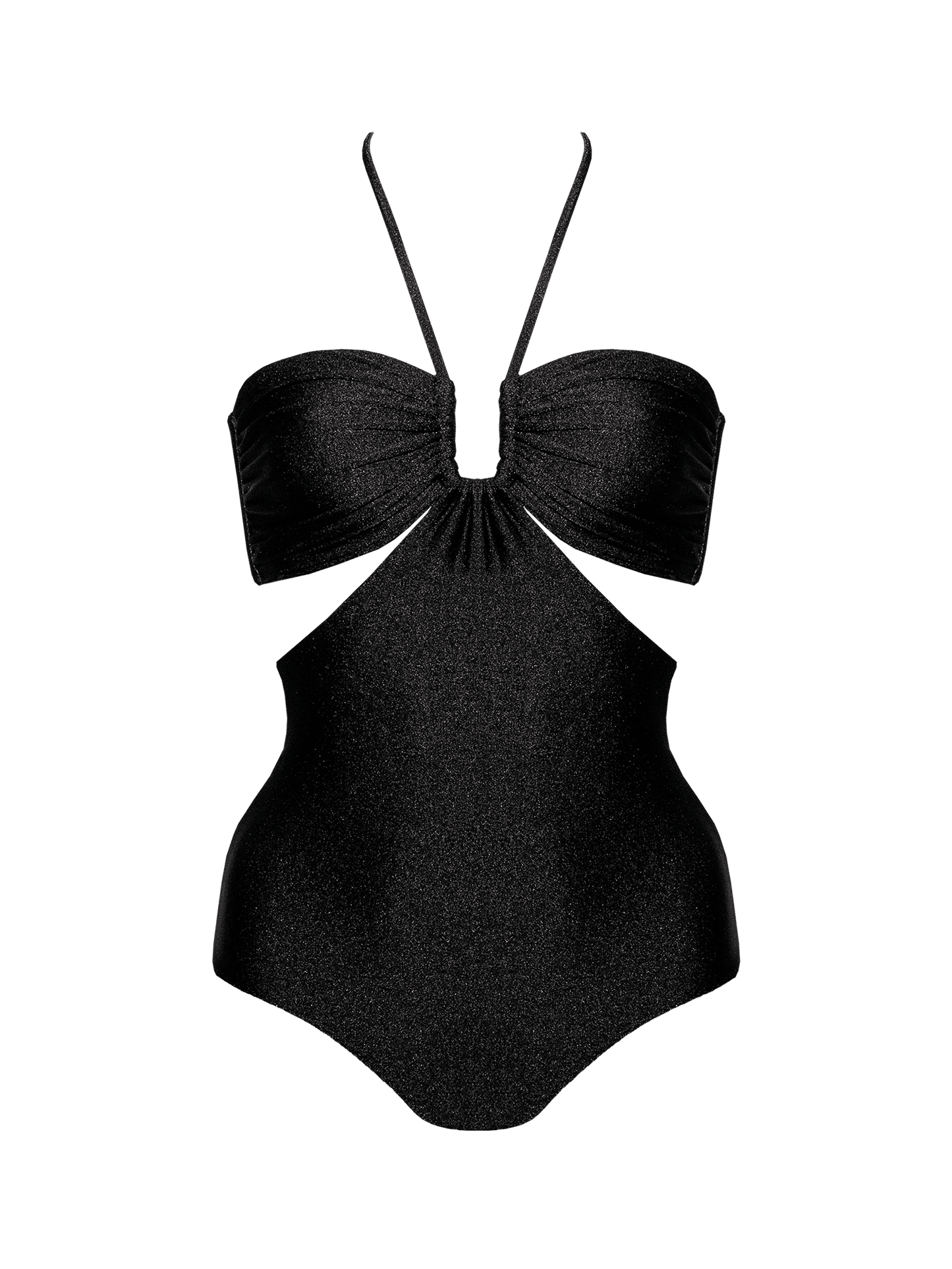 Second Skin | Shimmer ~ The Island Halter One Piece - Onyx Black