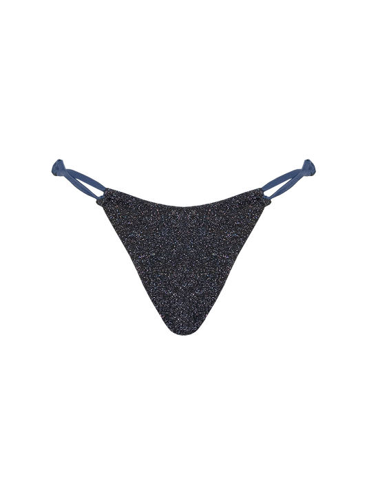 Stardust ~ Triangle Bikini Bottom with Hoops - Navy