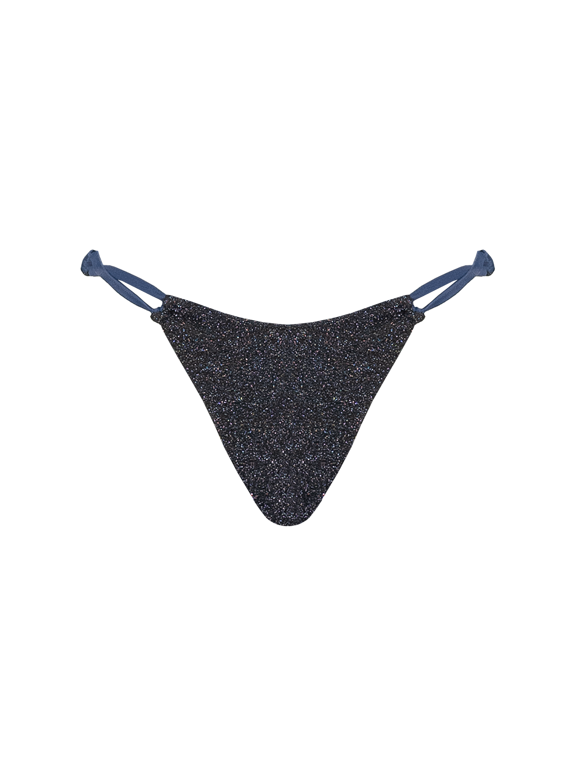 Stardust ~ Triangle Bikini Bottom with Hoops - Navy