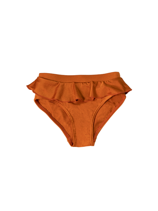 Second Skin | Ruffle-Trimmed Swimsuit Bottom (Kids) - Peruvian Amber