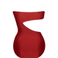 Second Skin | Shimmer ~ Strapless Cut-off One Piece - Garnet Red