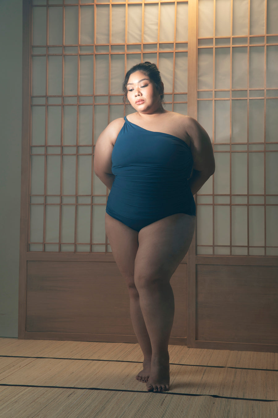 Whispering Springs | High-Waist Draped Bikini Bottom - Indigo