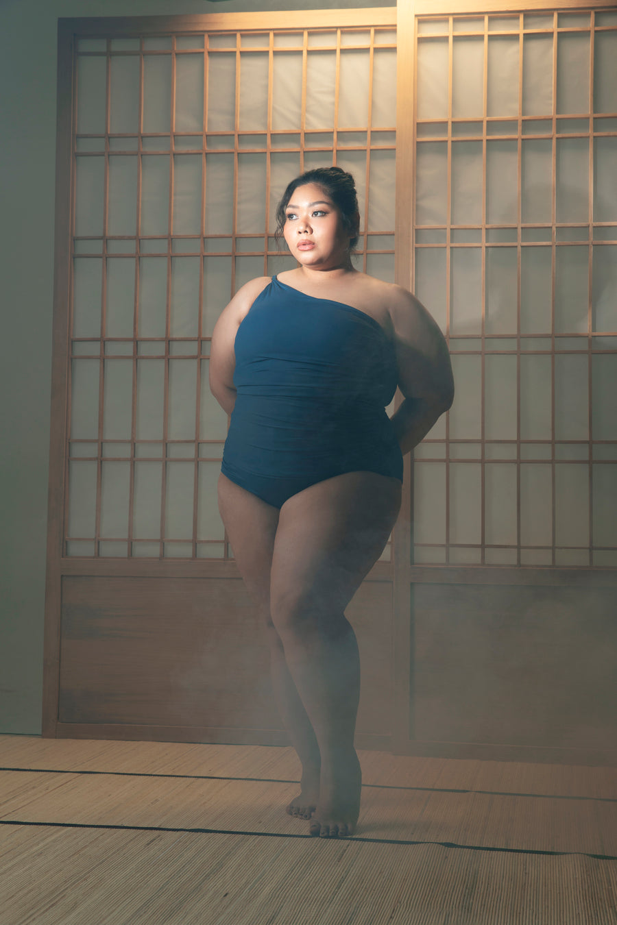 Whispering Springs | High-Waist Draped Bikini Bottom - Indigo