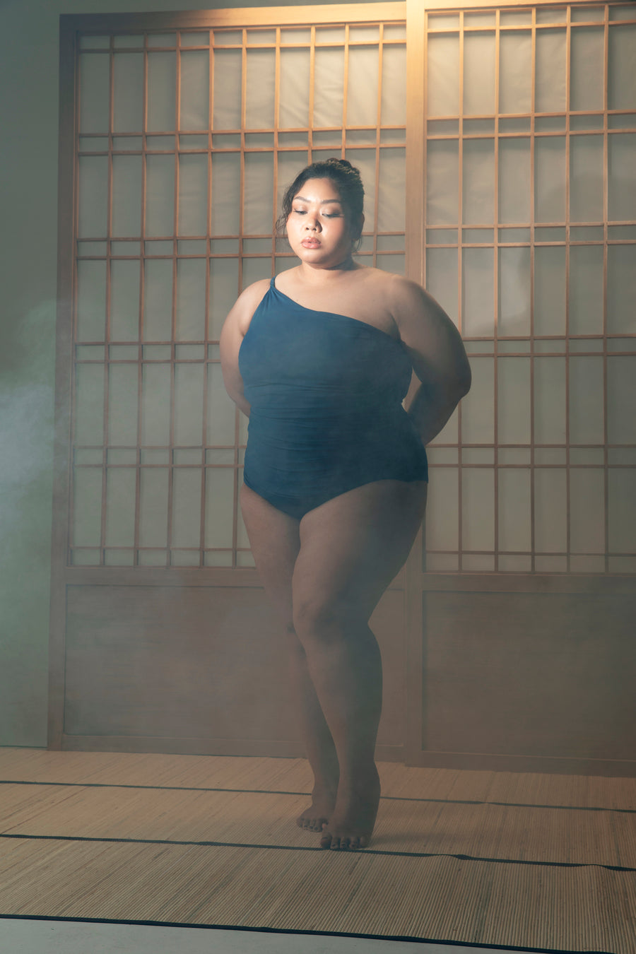 Whispering Springs | High-Waist Draped Bikini Bottom - Indigo