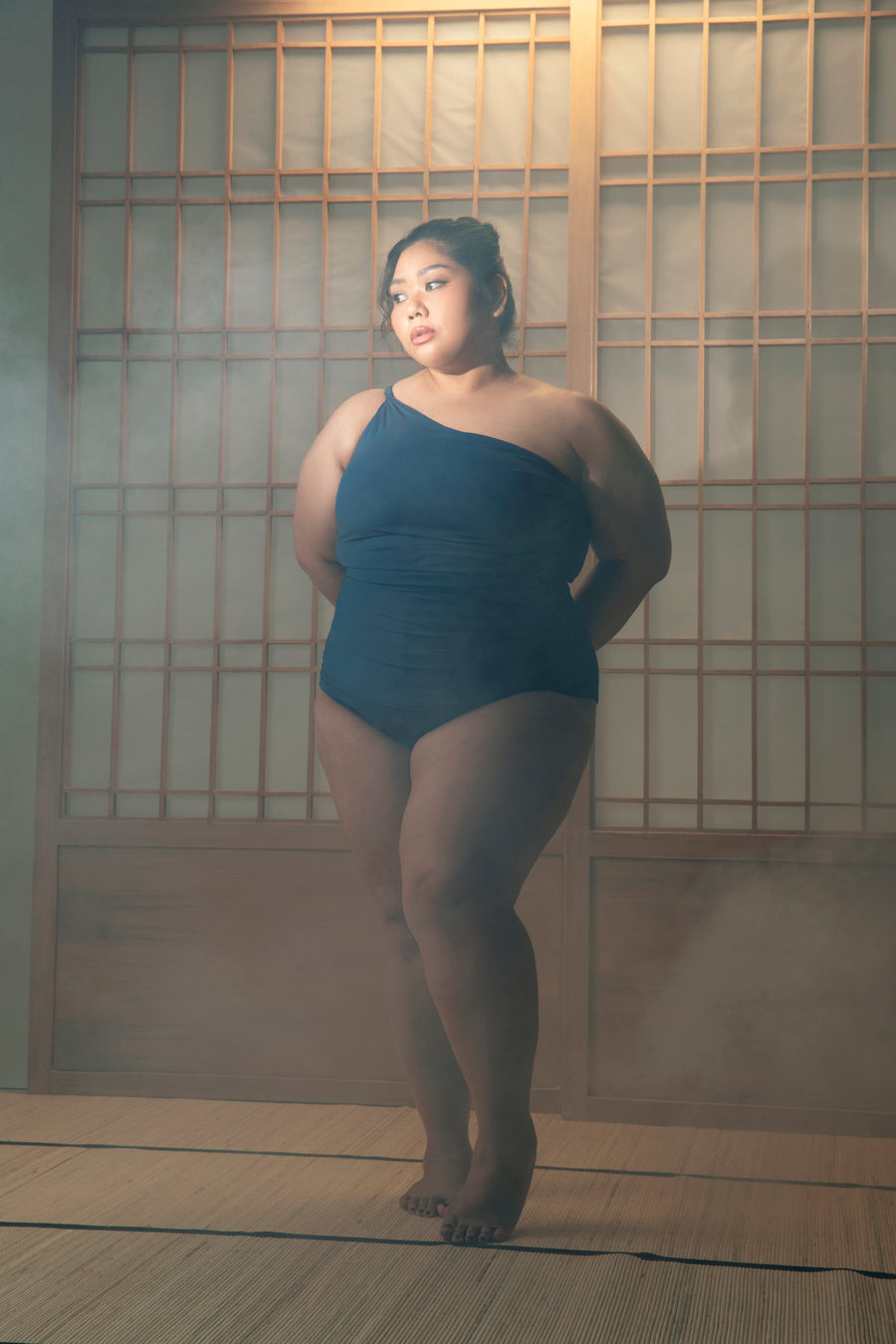 Whispering Springs | High-Waist Draped Bikini Bottom - Indigo