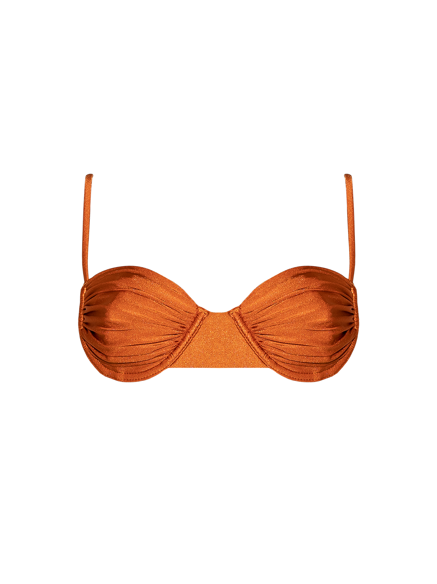 Second Skin | Shimmer ~ Underwired Ruched Bikini Top - Peruvian Amber