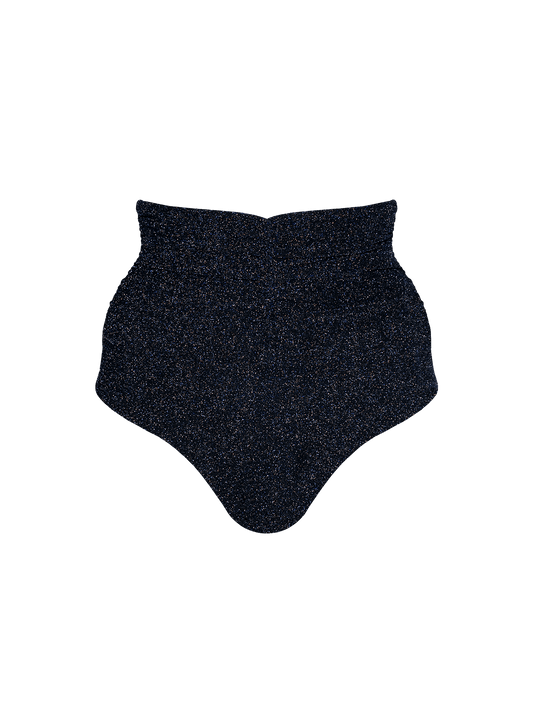 Stardust ~ Super High-Waisted Ruched Bikini Bottom - Navy