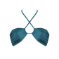 Second Skin | Shimmer ~  Halterneck Ruched Bikini Top - Tourmaline Teal