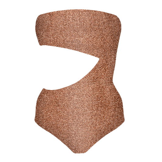 Stardust ~ Strapless Cut-Off One Piece - Light Copper