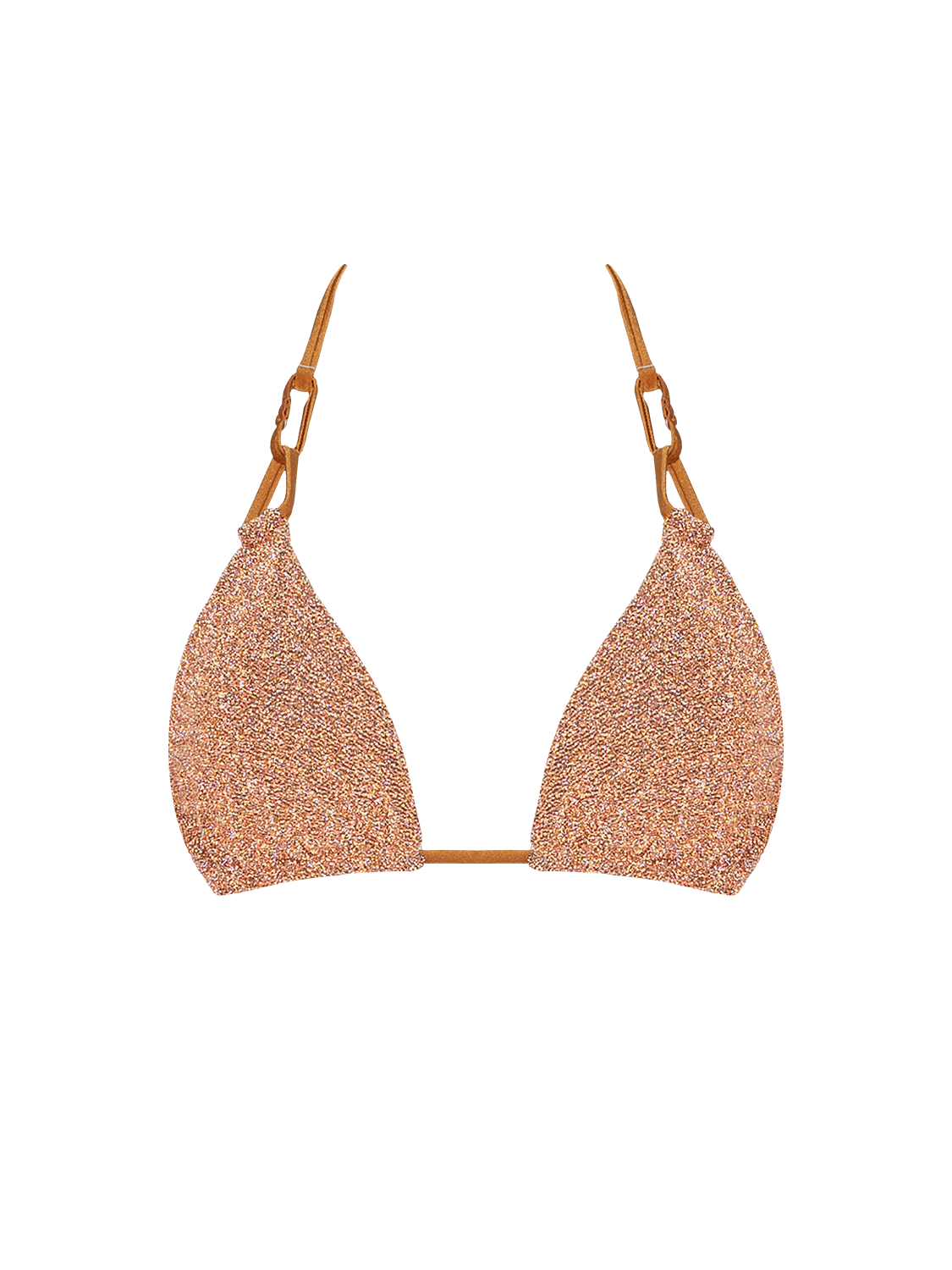 Stardust ~ Triangle Bikini Top with Hoops - Light Copper
