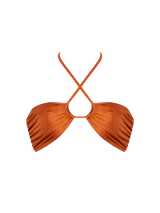 Second Skin | Shimmer ~ Halterneck Ruched Bikini Top - Peruvian Amber