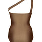 Second Skin | Shimmer ~Asymmetric Cut-out One Piece - Spice Bronze