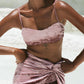 Coral Mirage ~ Twisted High-Slit Skirt - Velvet Pink