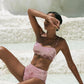 Coral Mirage ~ Spaghetti Strap Bandeau Bikini Top - Velvet Pink