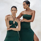 The Eco Edit ~ Strapless Cut-off Maxi Dress - Jungle Green