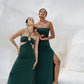The Eco Edit ~ Strapless Cut-off Maxi Dress - Jungle Green
