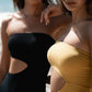 The Eco Edit ~ Strapless Cut-off Maxi Dress - Onyx Black