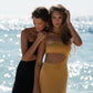 The Eco Edit ~ Strapless Cut-off Maxi Dress -  Bonn Yellow