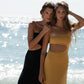 The Eco Edit ~ Strapless Cut-off Maxi Dress -  Bonn Yellow