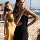 The Eco Edit ~ Strapless Cut-off Maxi Dress - Onyx Black