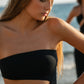 The Eco Edit ~ Strapless Cut-off Maxi Dress - Onyx Black