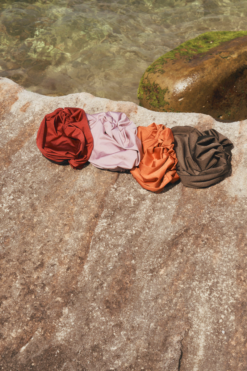 (Pre-Order 7/25) Second Skin Shimmer | Knotted Swim Cap - Mist Purple