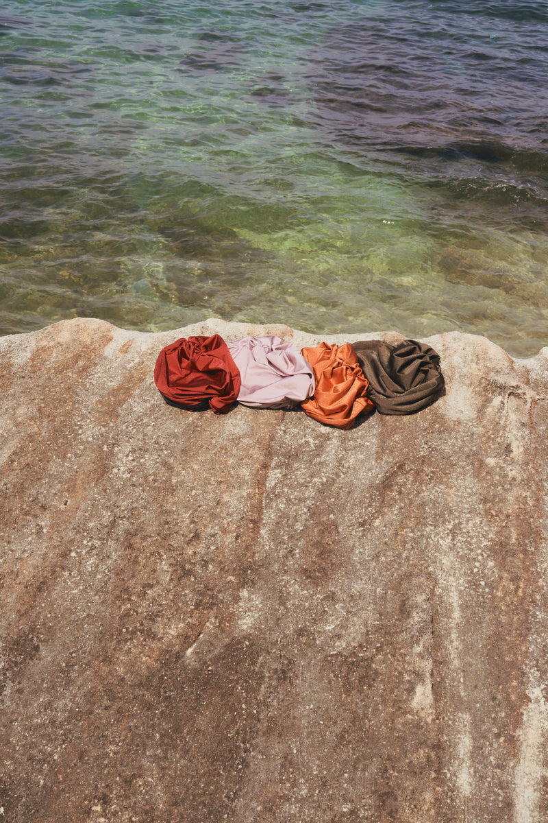 (Pre-Order 7/25) Second Skin Shimmer | Knotted Swim Cap - Peruvian Amber