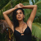 Second Skin|Shimmer ~ W-shaped Underwire One-Piece - Onyx Black