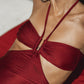 Second Skin | Shimmer ~ The Island Halter One Piece - Garnet Red