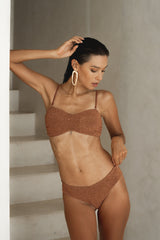 Stardust ~ Spaghetti Strap Bandeau Bikini Top 2024 - Light Copper