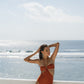 Naomi x HÁI ~ The Island Halter One Piece - Peruvian Amber
