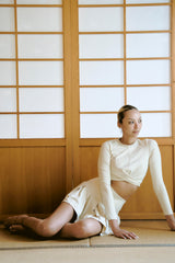 Whispering Springs | Cross-Front Long-Sleeve Swim Top - Spring