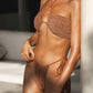 Naomi x HÁI  ~  Halterneck Ruched Bikini Top - Light Copper