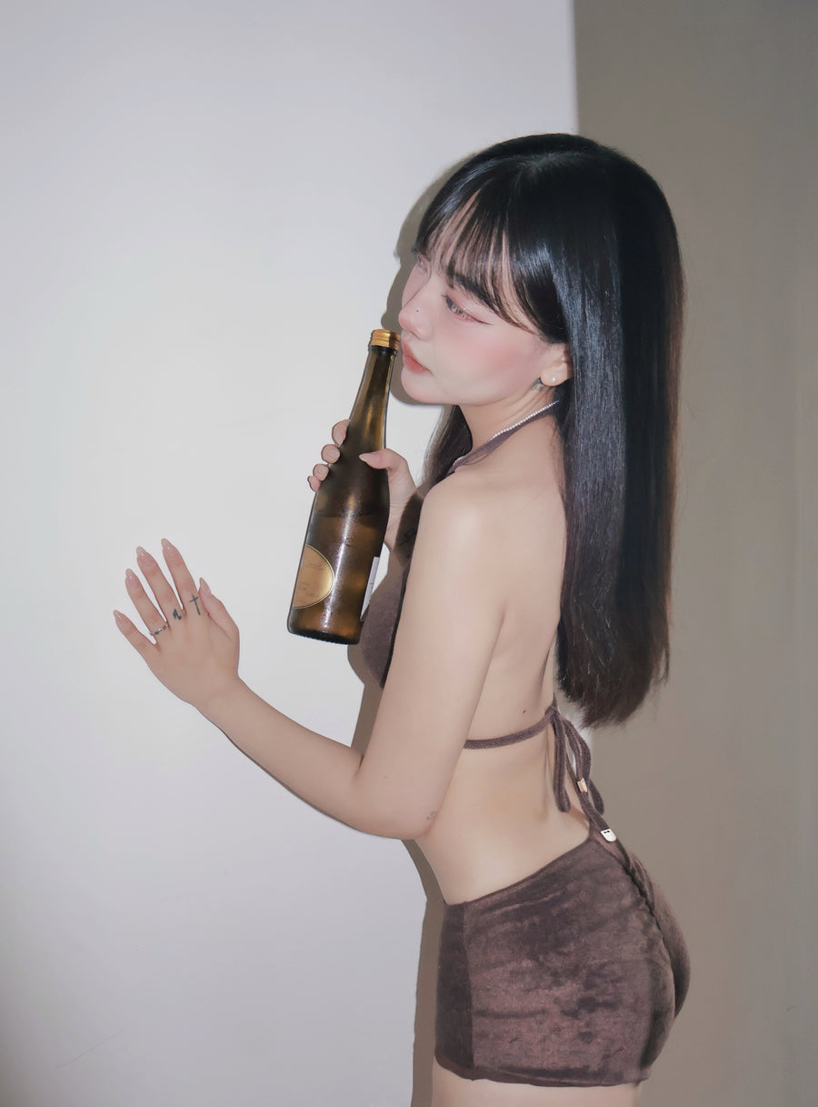 泰迪熊熊 | 柔塑比基尼三角褲 -蜜絨棕
