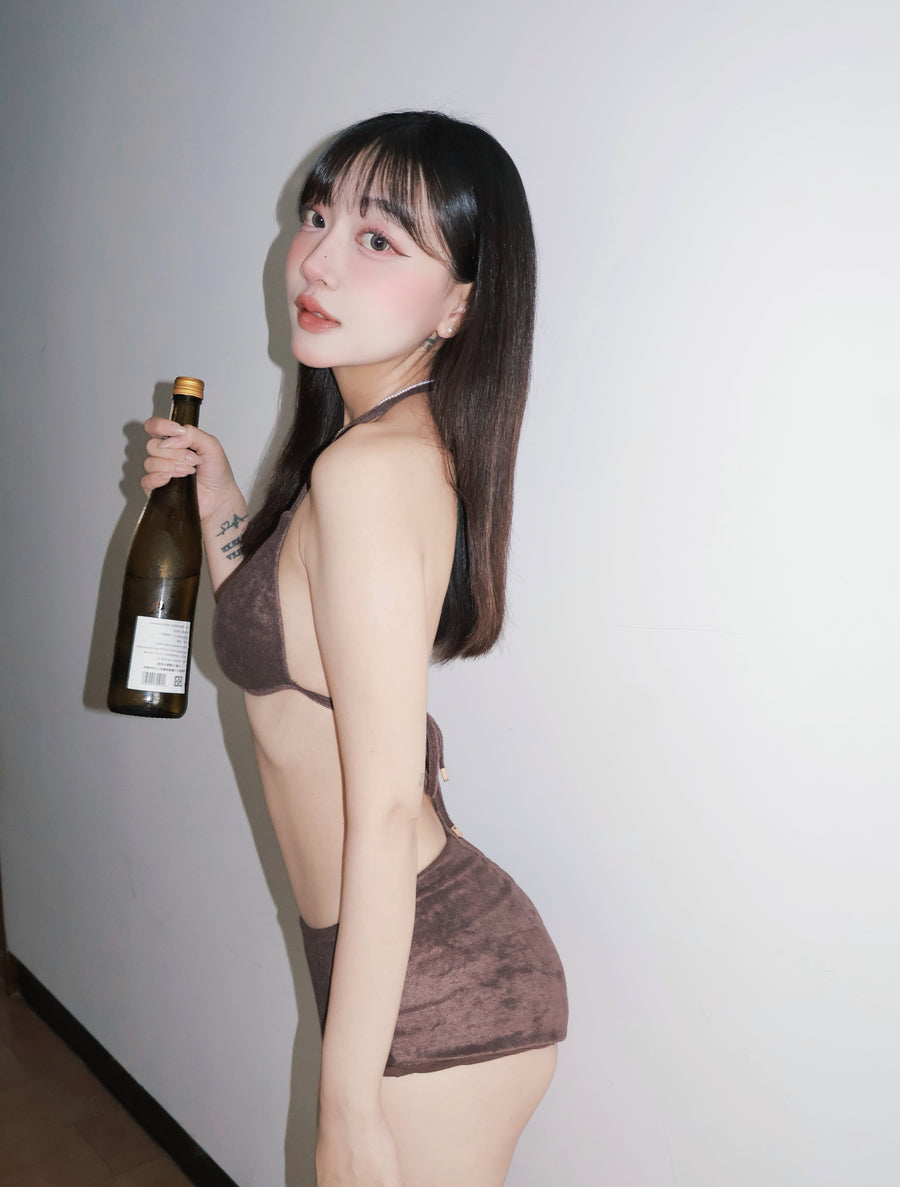 泰迪熊熊 | 柔塑比基尼三角褲 -蜜絨棕