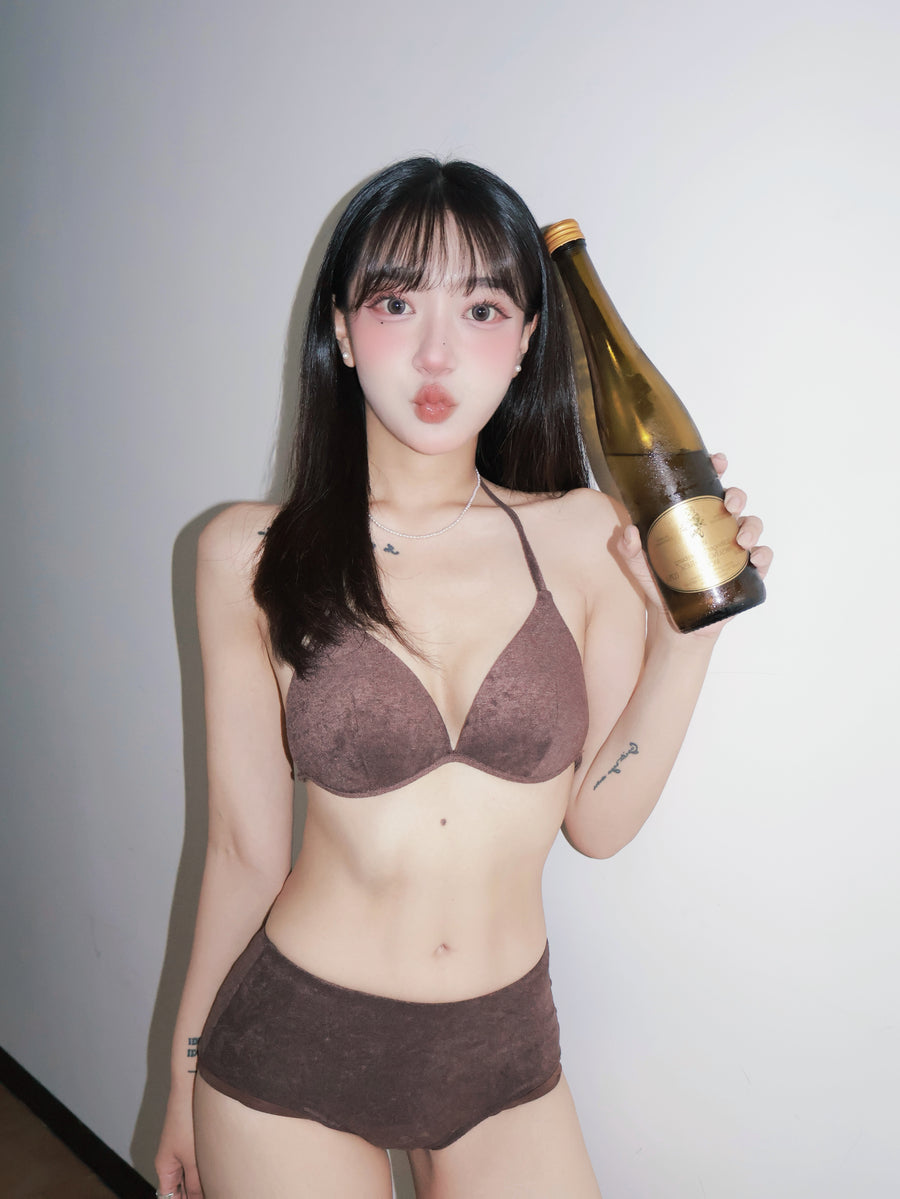 泰迪熊熊 | 柔塑比基尼三角褲 -蜜絨棕