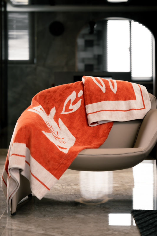 PAI x HÁI ~ Low-Twist Cotton Cuddle Throw - Flameheart Mars