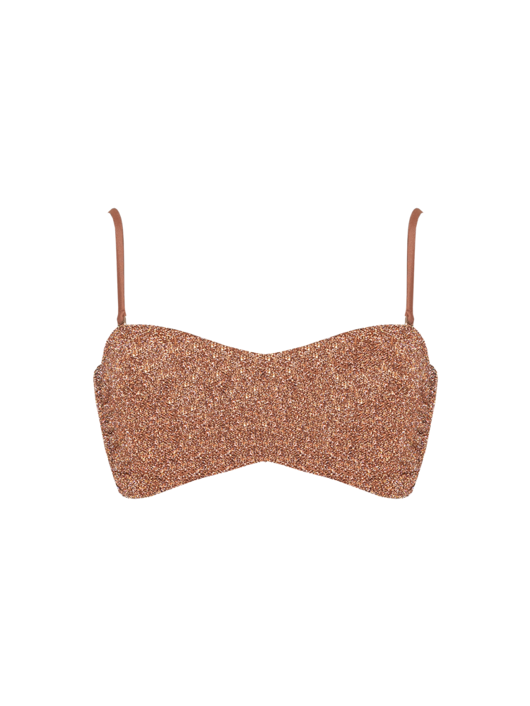Stardust ~ Spaghetti Strap Bandeau Bikini Top 2024 - Light Copper