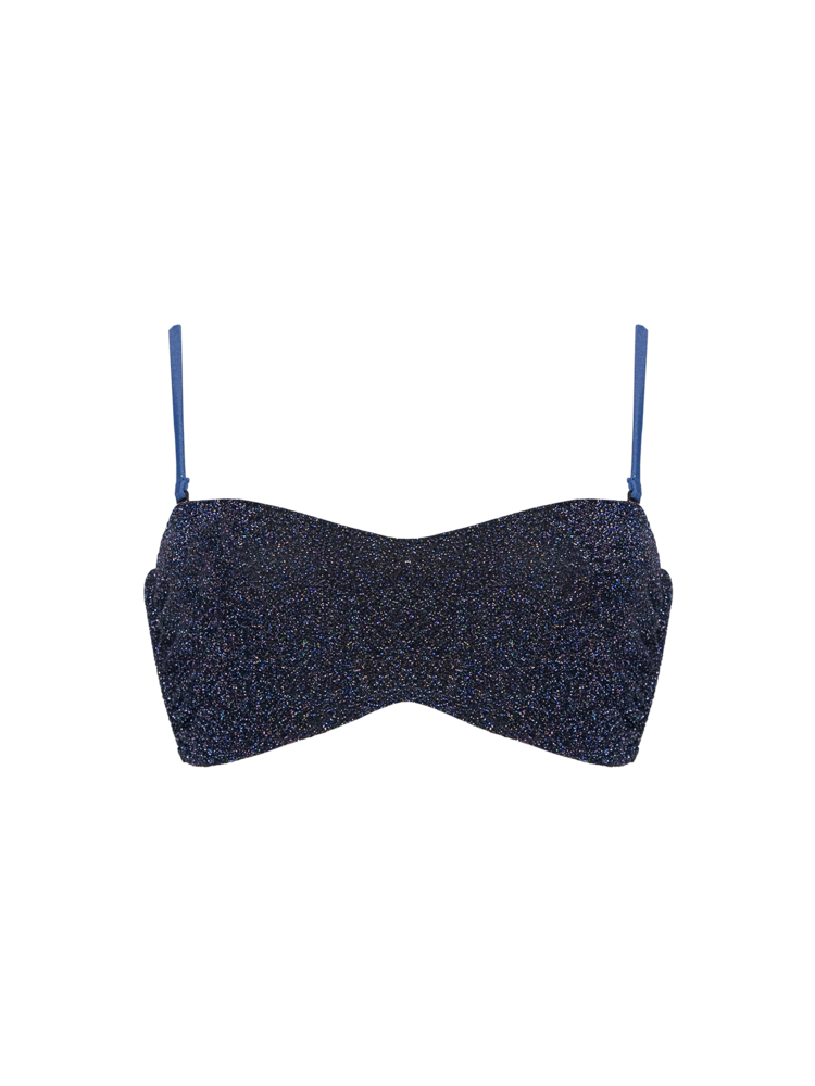粼粼 ~ 曲線剪裁肩帶可拆式泳衣 - 深海藍